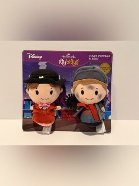 Mary Poppins and Bert Hallmark Itty Bittys Set Disney Chimney Rooftop NEW